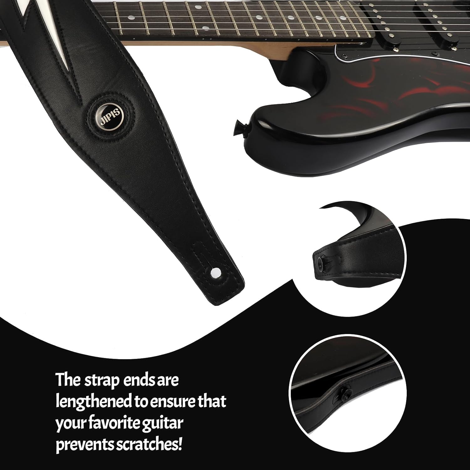 Handmade Retro Embossed Guitar Strap Super Soft Cowhide Leather Belt for Electric Acoustic Guitar Bass Guitarra Gig