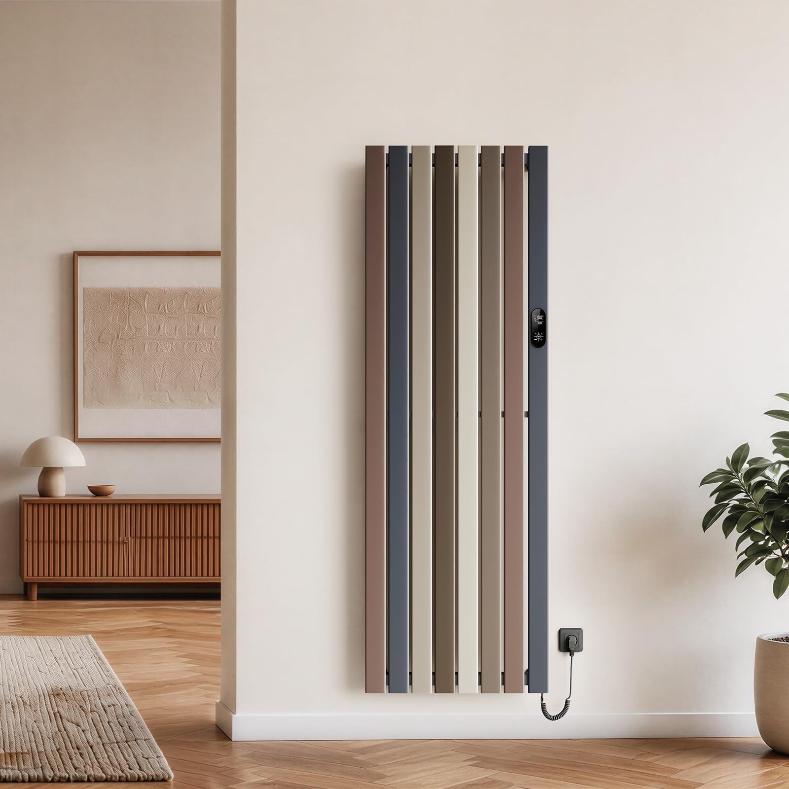 EMKE Radiador Eléctrico de Diseño en Aluminio 1000 W, 180 x 61,6 cm