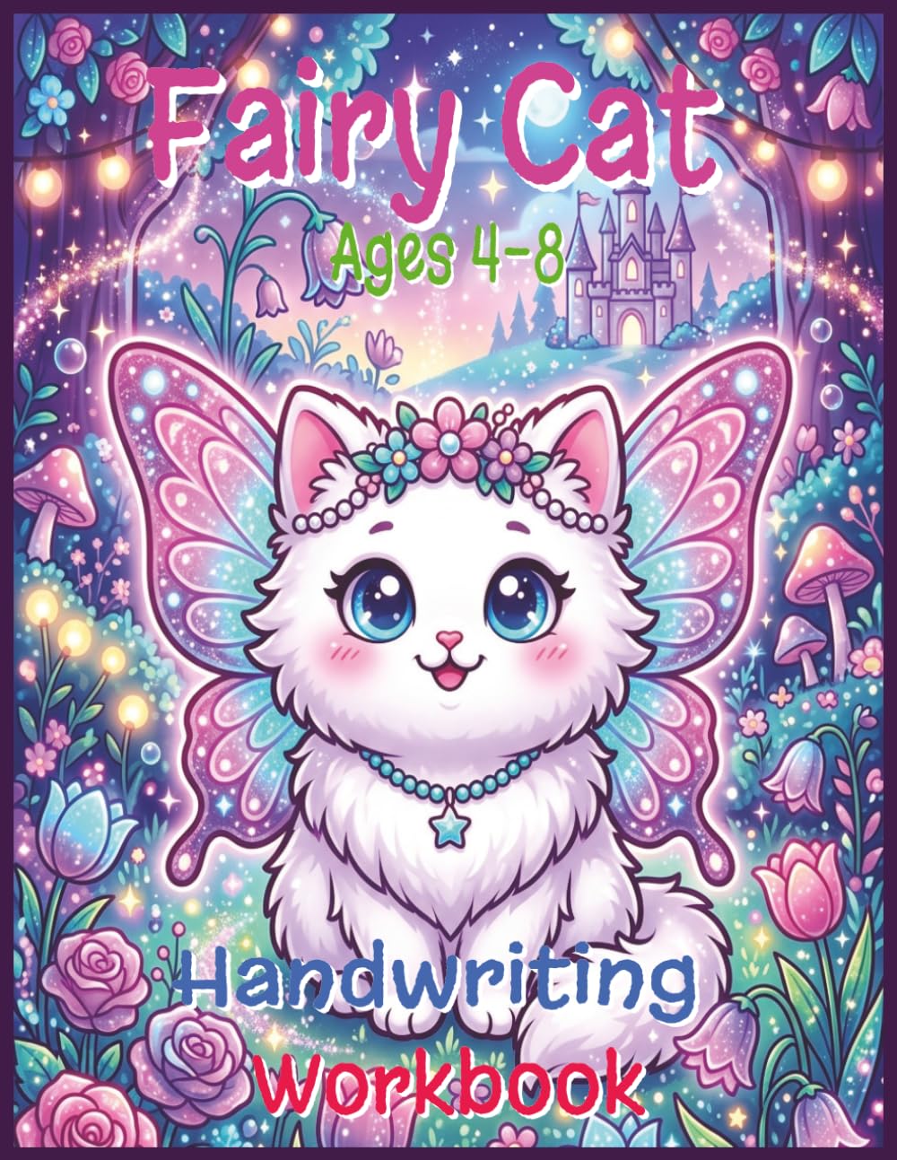 Fairy Cat Handwriting Practice Workbook for Kids Ages 4–8: Letter Tracing, Alphabet Formation, Pencil Control, Fine Motor Skills, Cursive Writing Practice