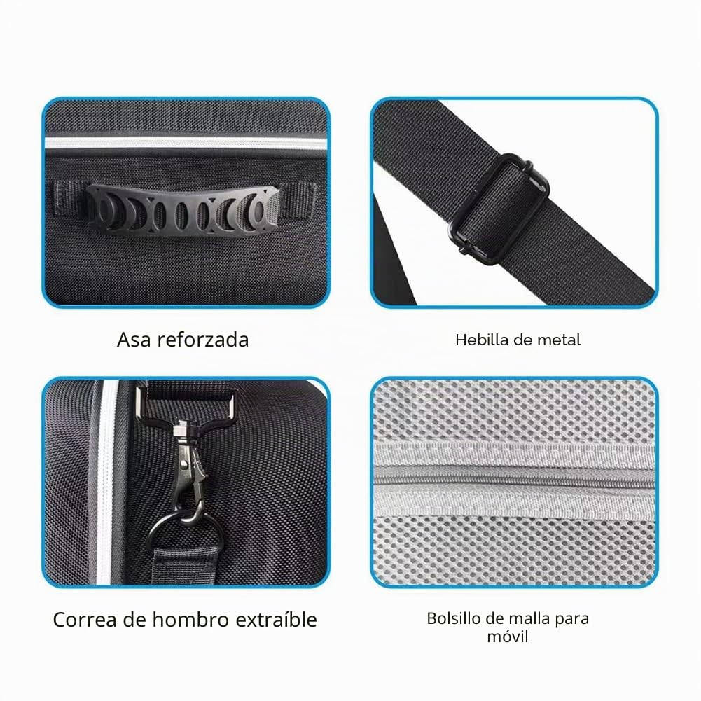 bolsa de almacenamiento multifuncional Estuche de transporte de viaje de gran capacidad caja de almacenamiento a prueba de golpes organizador para accesorios PS VR2