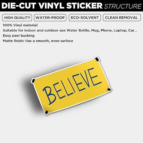 Miniatura 4 de YNhiCraft1921, Believe, Fun - Adhesivo adhesivo para coche, laptop, pared, ventana, parachoques, tamaño 4 pulgadas
