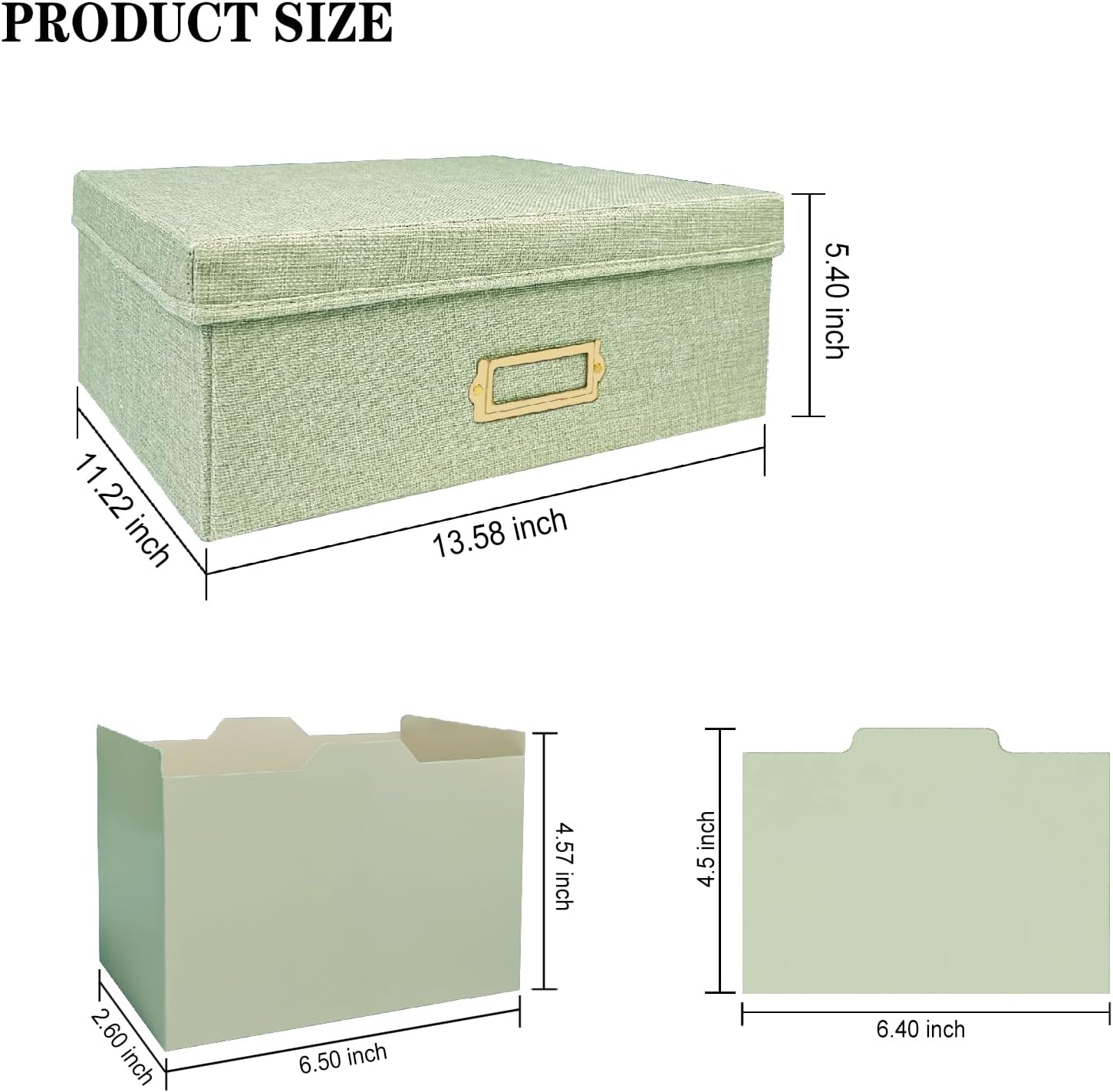 Linen Photo Storage Box – Holds 1700 Photos, Photo Organizer with Lid for Photo, Pictures, 24 Adjustable Dividers & 72 Labels Multi-Use Organizer Memory Box for Envelopes, Baby, Wedding, Cards Green