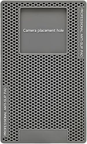 TENOC Silicone Non-Slip Mat 1 Pack for Screen Protector Installation & Car Dashboard, Large Anti-Slide Grip Pad with Camera Cutout, Thick Sticky Mat