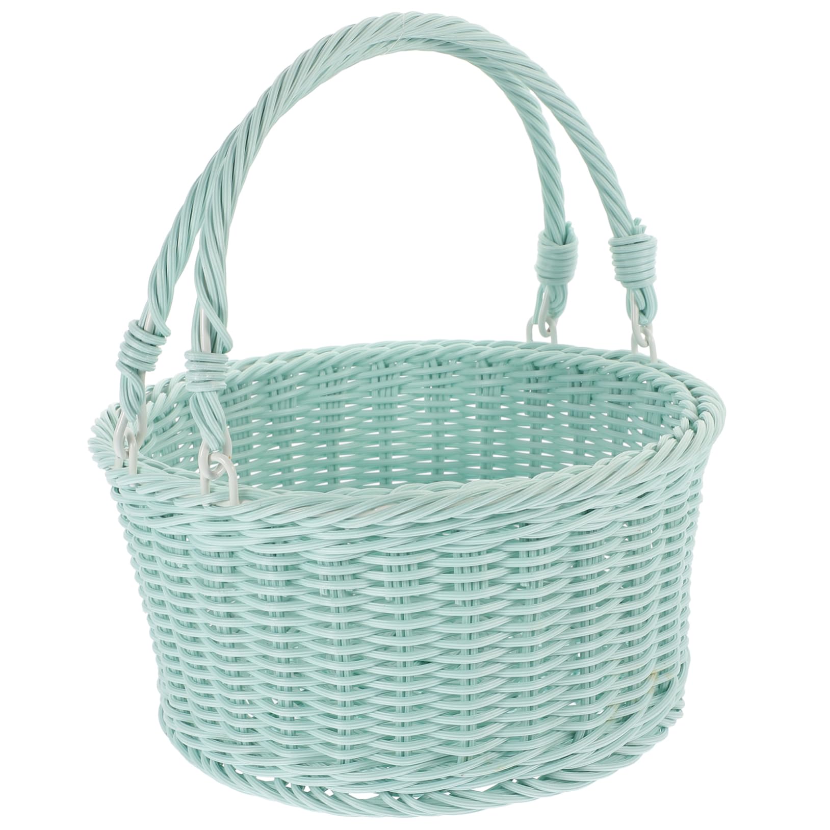 SUPVOX Imitation Rattan Woven Basket Vegetable Storage Baskets Wicker Flower Basket Wicker Easter Basket Willow Hamper Woven Basket with Handle Snack Basket Manual Bread Child Plastic