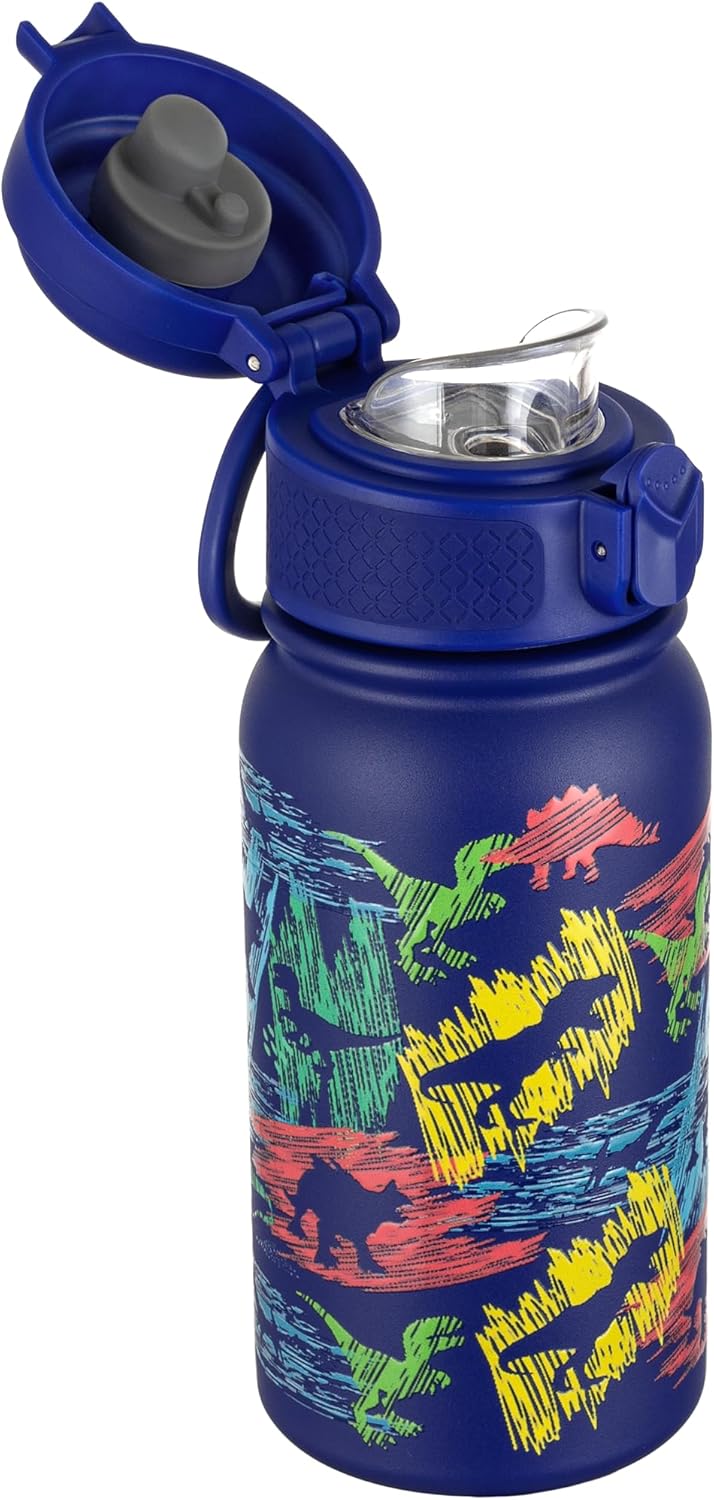 GOPPUS 12oz Kids Water Bottle – BPA-Free, Leak-Proof, Insulated Stainless Steel – Sweat-Proof, Reusable for School, Sports, and Outdoor Activities