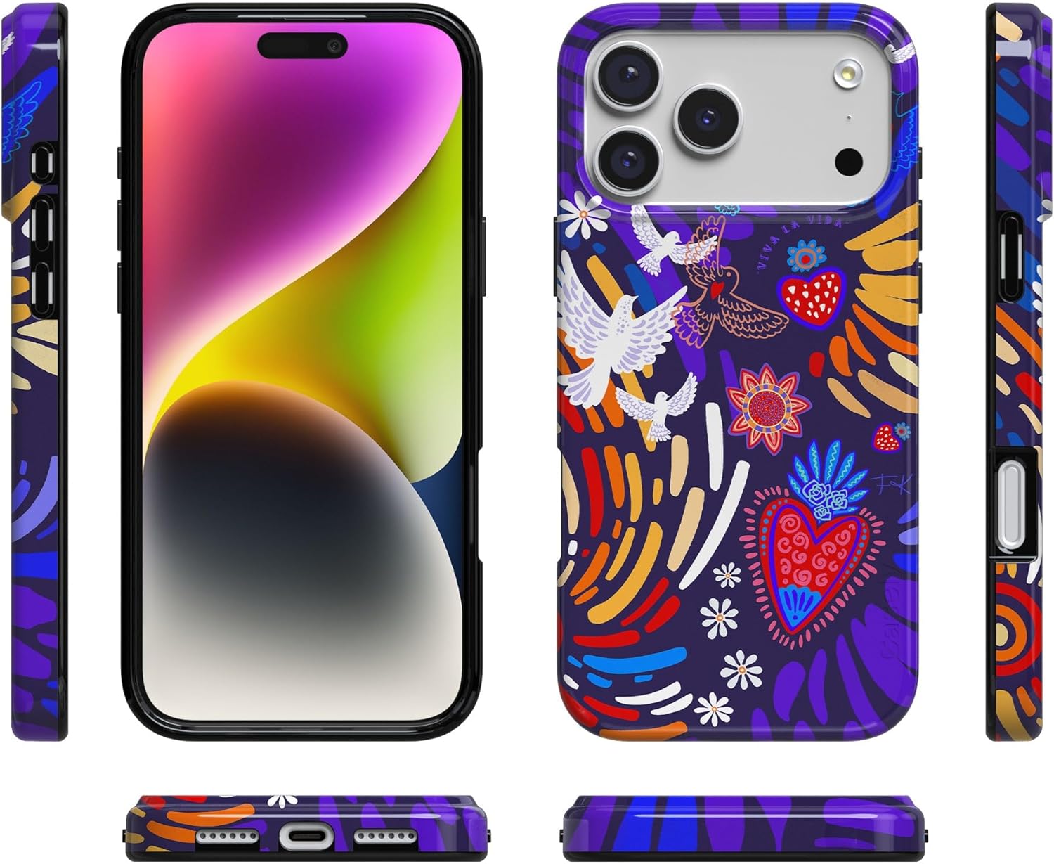 Casely iPhone 17 Pro Max Case | Viva La Vida | Frida Kahlo Collage | Compatible with MagSafe | Classic Ultra Slim Design