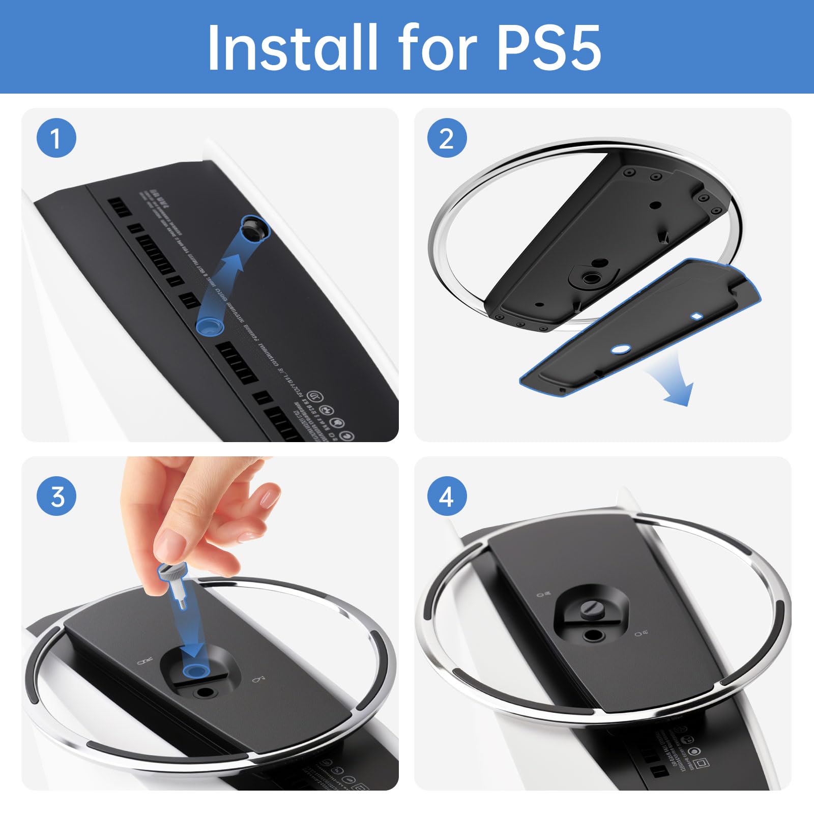 Soporte vertical para consolas PS5 Slim&PS5, soporte vertical antideslizante para consola PlayStation 5 (plateado)