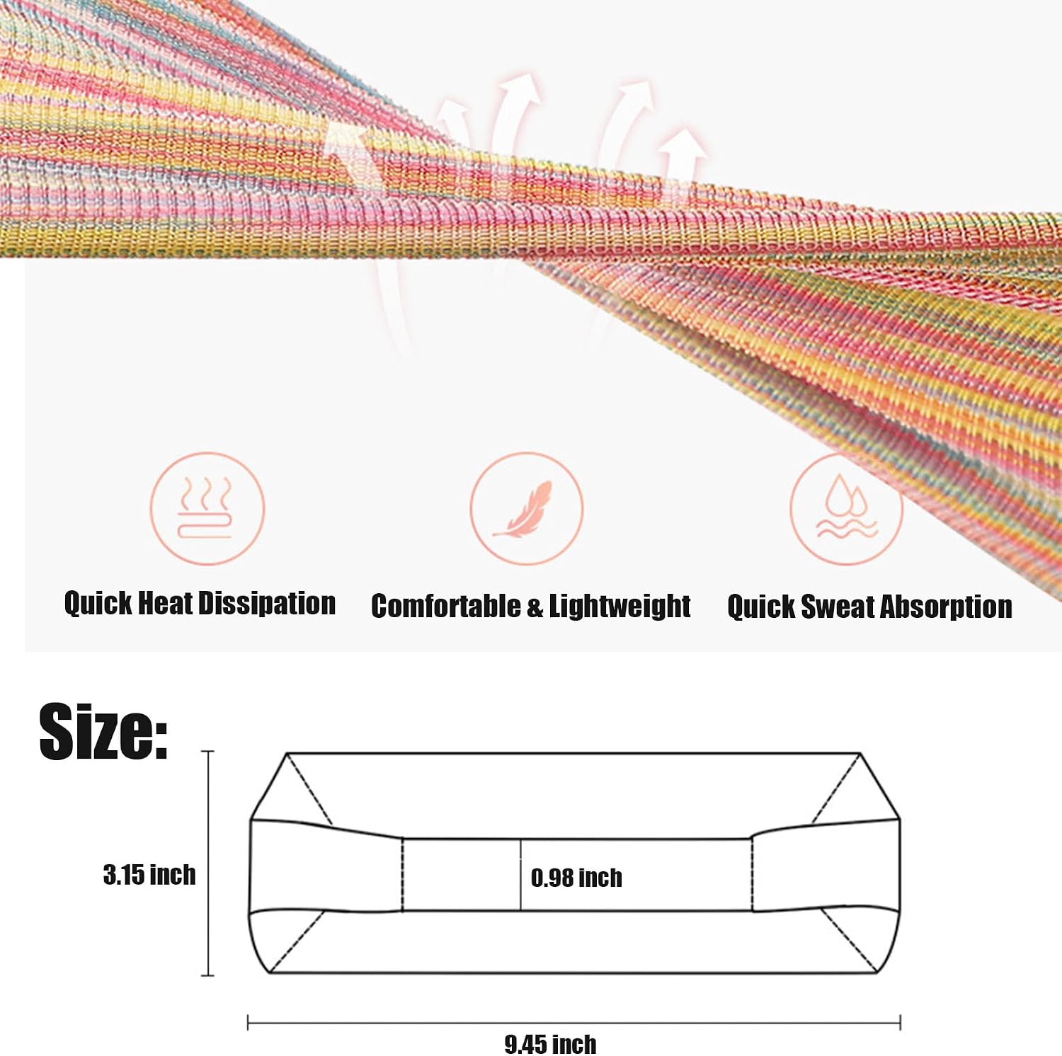 4 Packs Sports Headband Sweatband Unisex Non Slip Headband for Running Workout Yoga Sports Gym