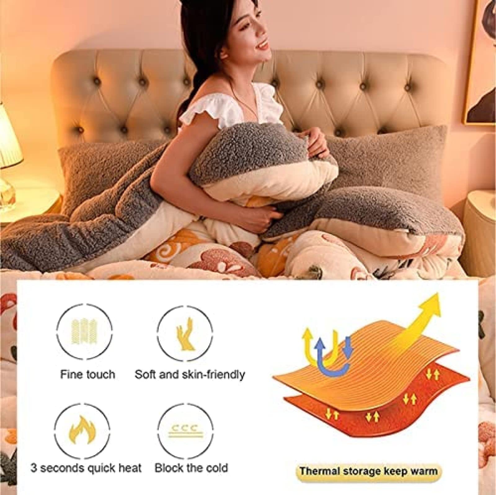Trapunta Invernale, Coperta in Cashmere, Coperta Pesante per Letto