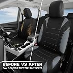 CAR PASS Waterproof Car Seat Covers Full Sets, Universal Fit Seat Covers for Cars, EVA Neoprene Seat Cover Set Full Sets, Interior Covers for Auto SUV,Vans,sedans, Trucks,(Black and Gray)