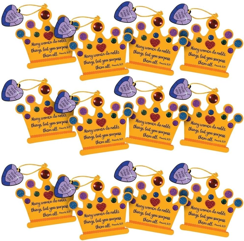 Fun Express Religious Mother's Day Ornament Craft Kit - Makes 12 - DIY Craft Gifts for Kids and Sunday School Activities