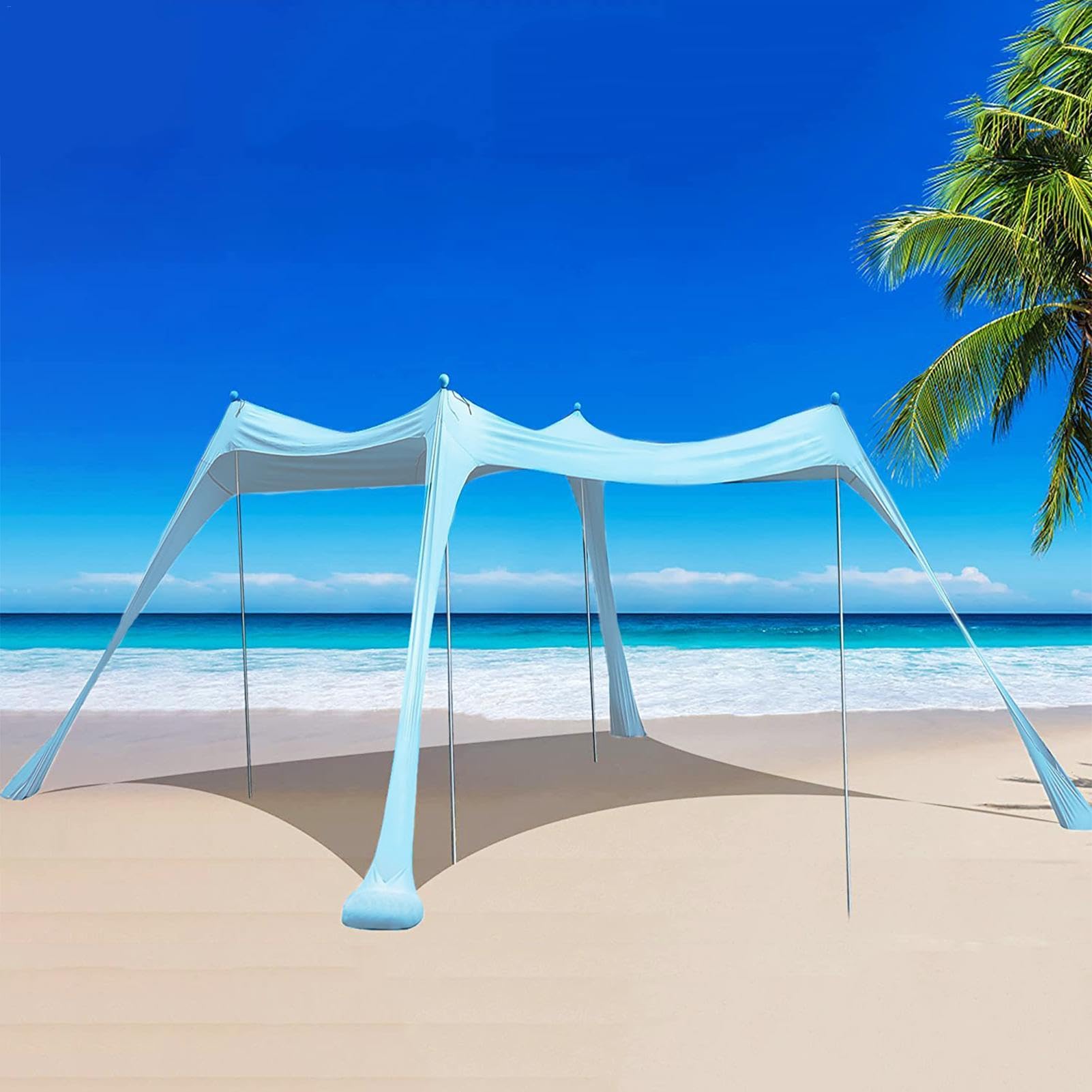 Tienda de campaña de Playa, toldo portátil para Exteriores, protección UV | refugio de playa ligero para la familia, tienda de campaña de fácil instalación, campamento en la playa, sombrilla para patio