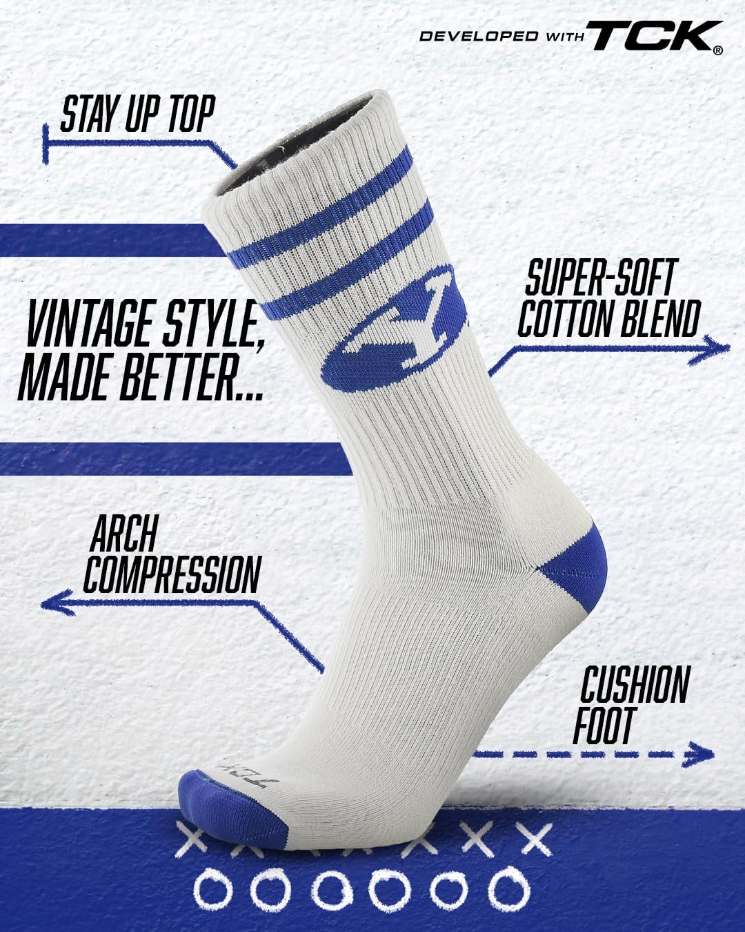 Vintage NCAA College Socks For Men and Women, Classic Soft Cotton Sock