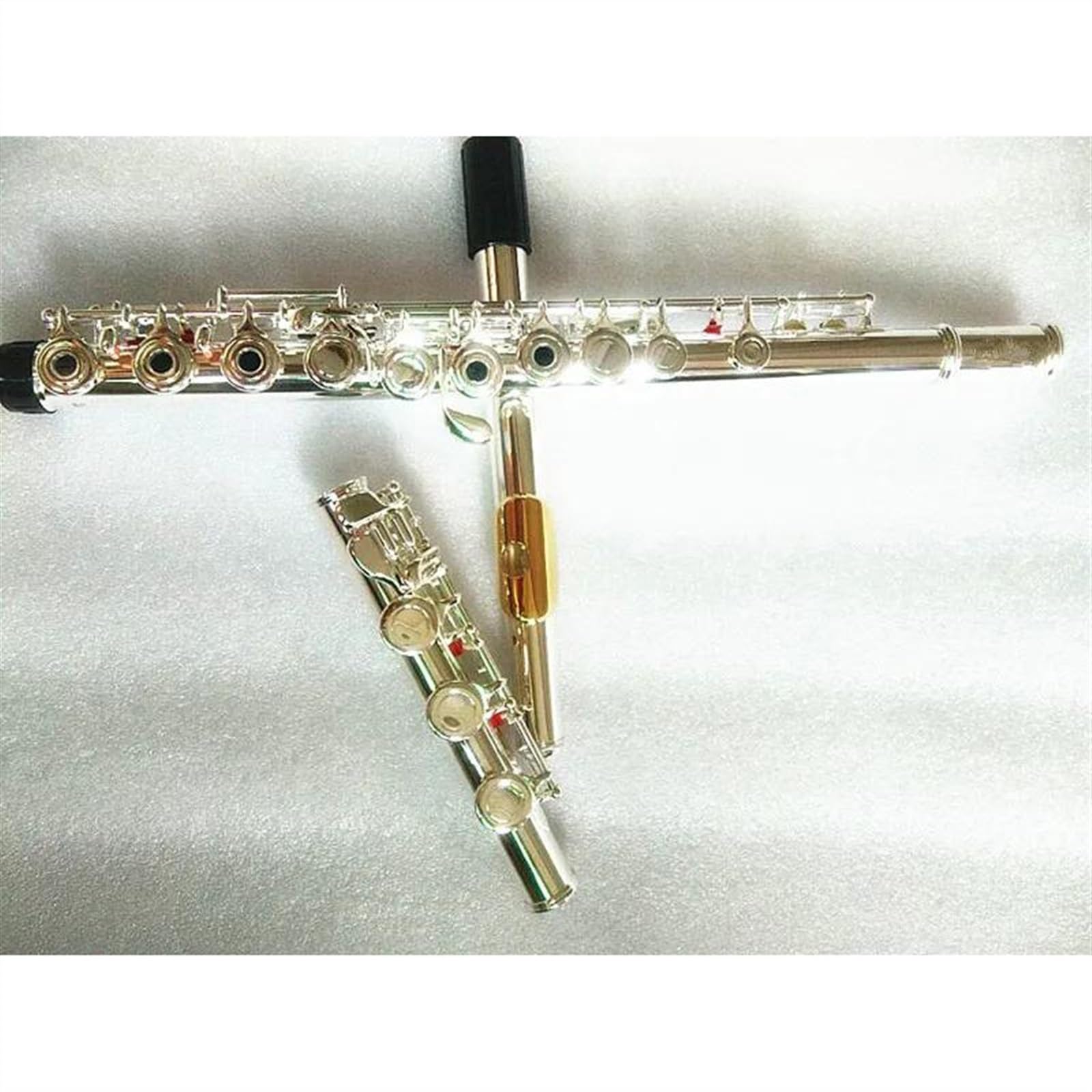 Bocchino Per Flauto In Argento Placcato Argento Con Chiave E A 17 Fori Con Foro Aperto C Tune Flauto Traverso per Principiante