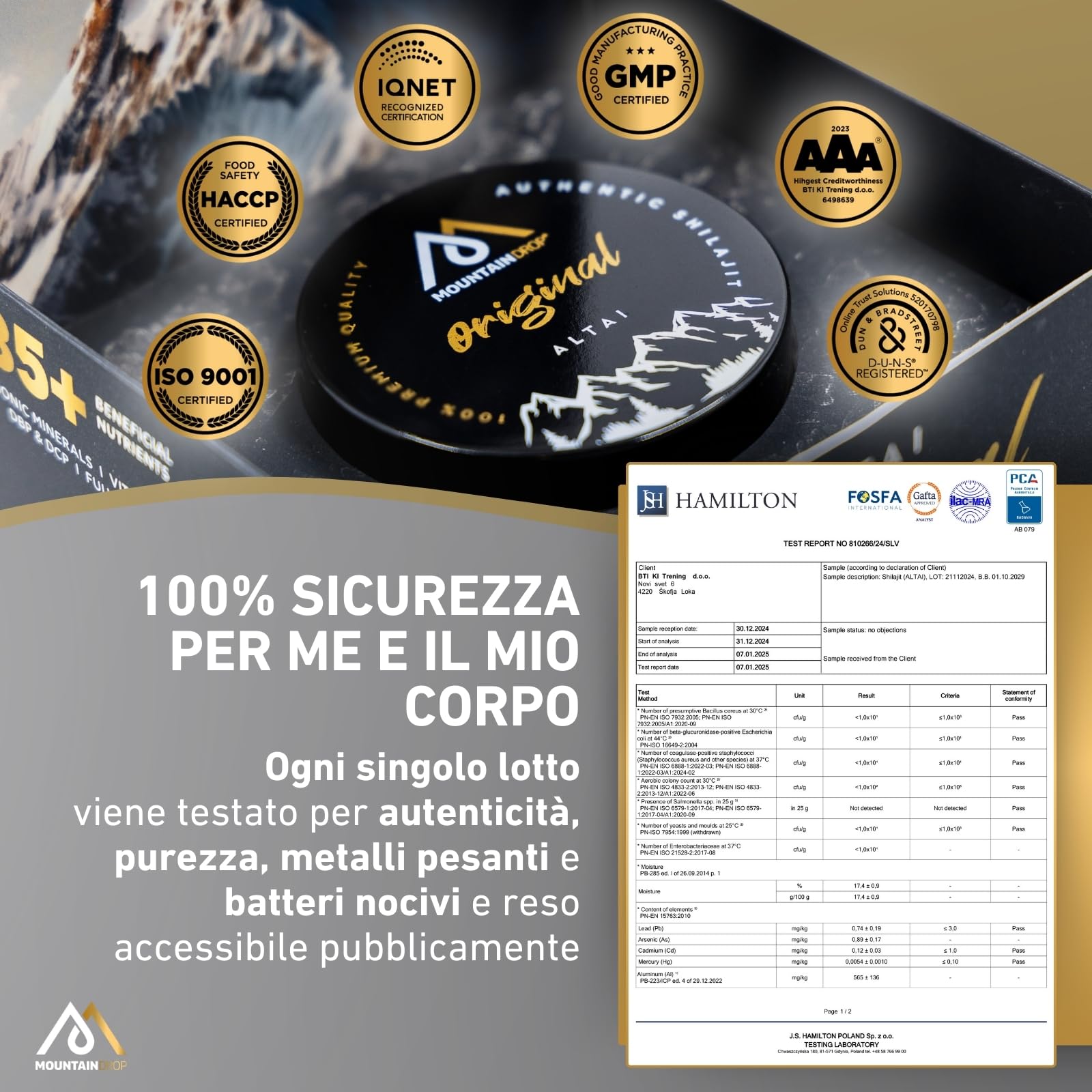 SHILAJIT, 40 g (fornitura 3-5 mesi), resina Shilajit naturale e pura. Raccolta a mano e realizzata a mano in un barattolo di vetro viola protettivo, supplemento ayurveda per il benessere, testato UE