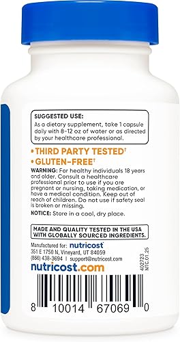Miniatura 9 de Tudca 0008 onzas 60 cápsulas àcido tauronesodeoxicólico de Nutricost 1 botella 1
