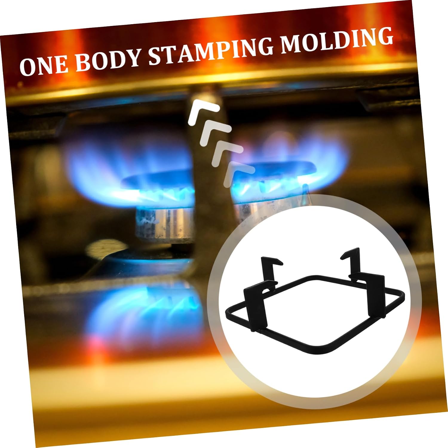 Unomor Cast Iron Wok Support Rack Anti-slip Gas Stove Bracket for Steady Cooking Pot Holder for Household Kitchen Use