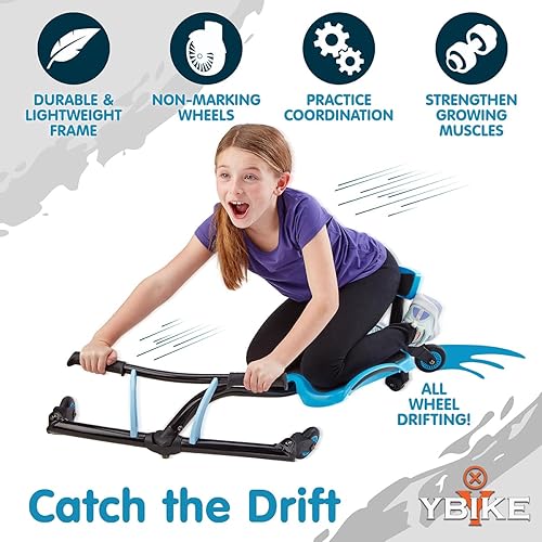 Miniatura 5 de YBIKE Salto autopropulsado Ride On Drifting Racer Juguete de montar para niños y niñas de 4 a 9 años - Azul