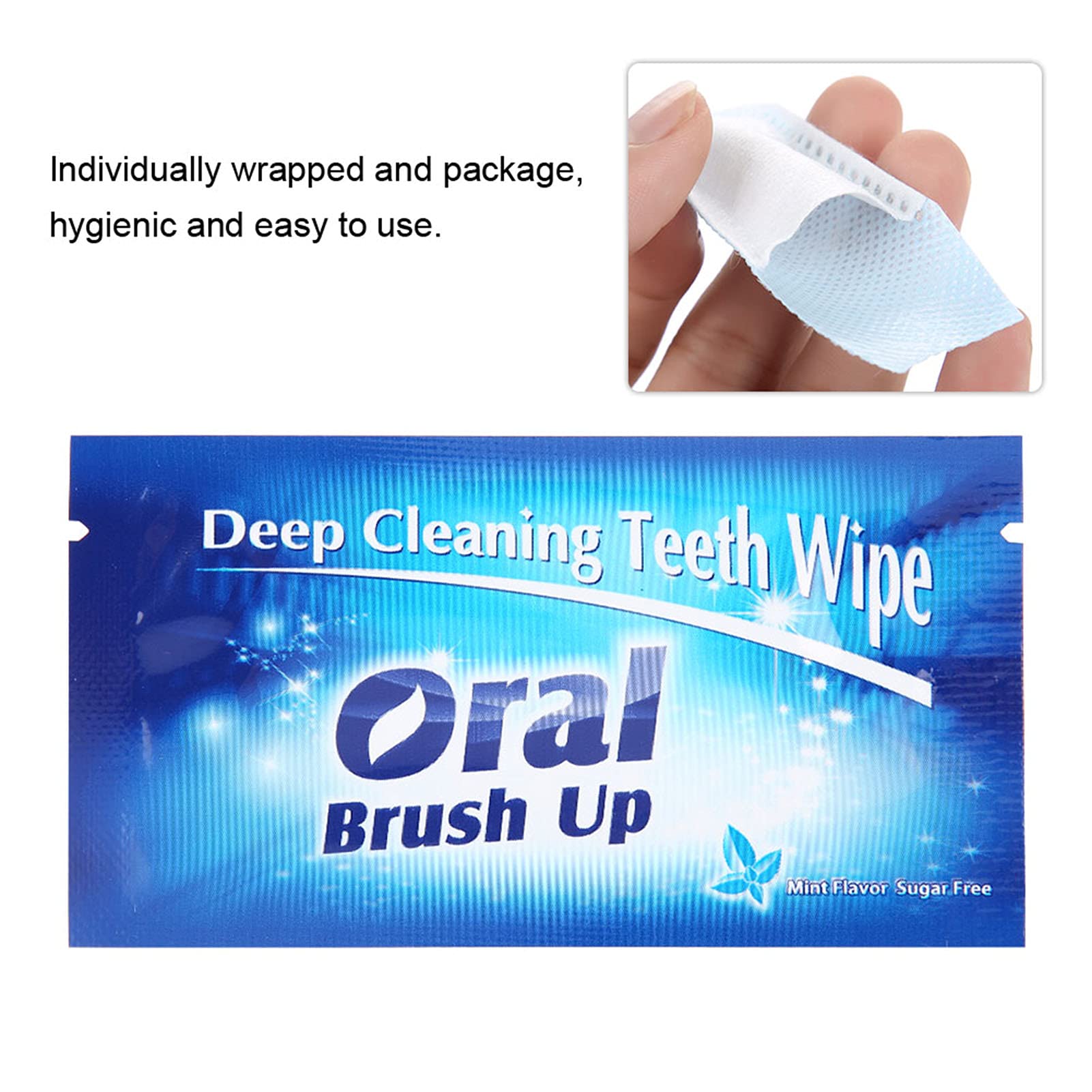 Bande de Blanchiment Dentaire, 50pcs Lingettes Dentaires Propres Essuyer les Dents Outil de Nettoyage pour les Lingettes Dentaires de Nettoyage en Profondeur Oral Essuyer le