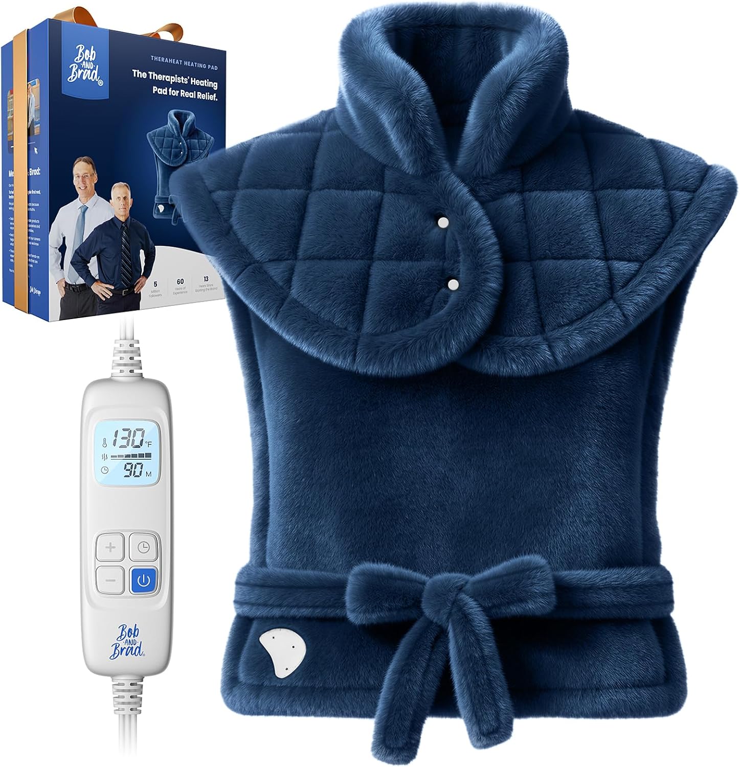 BOB AND BRAD Heating Pad 24"x33" Large Edge-weighted Electric Heating Pad for Neck and Shoulders Comfort, Fast Heating, ETL Certified, Birthday Mother-day Gifts for Women Men