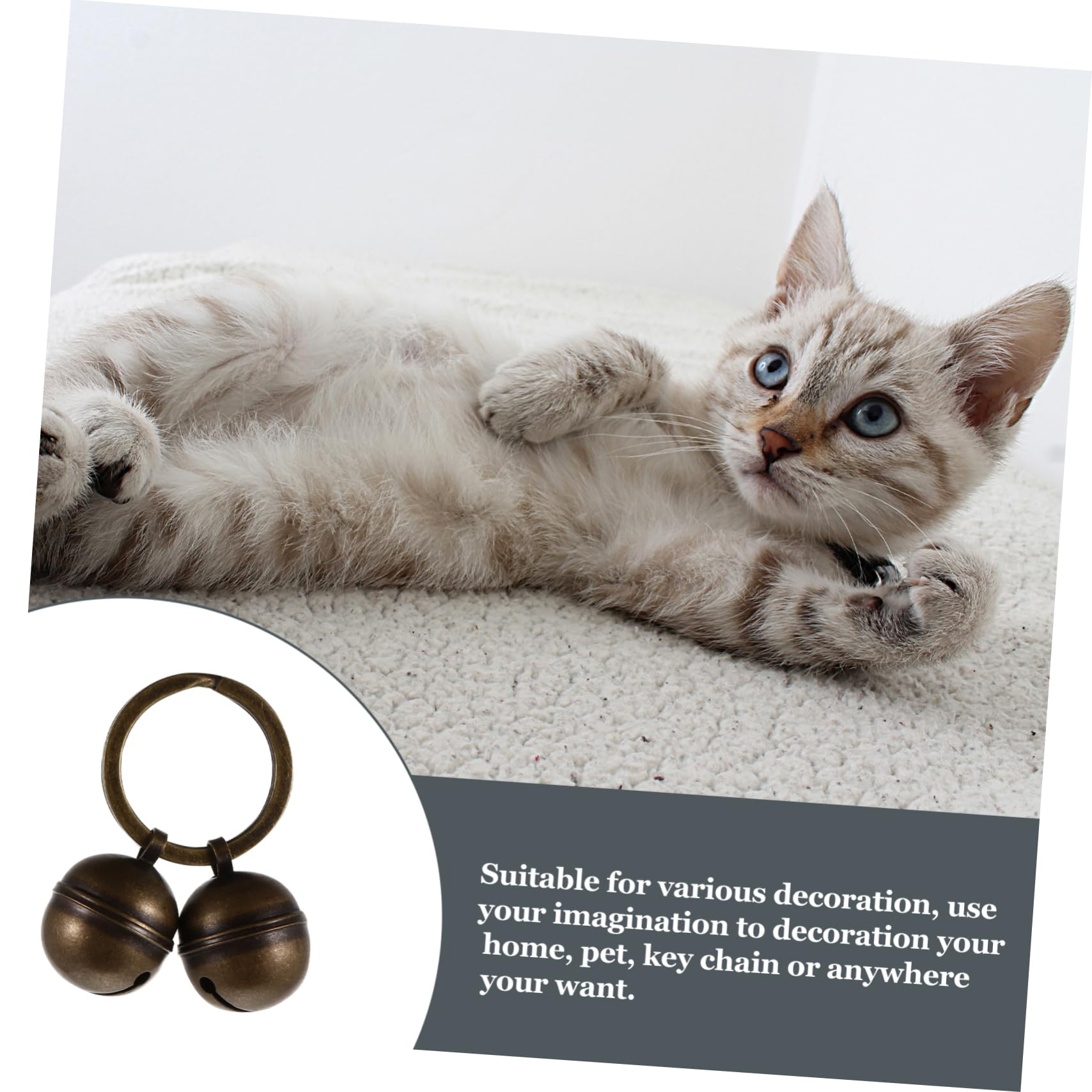 ibasenice Loud Pet Bell Keychain for Puppy Potty Cat Accessories Diy Pendant Home Decor