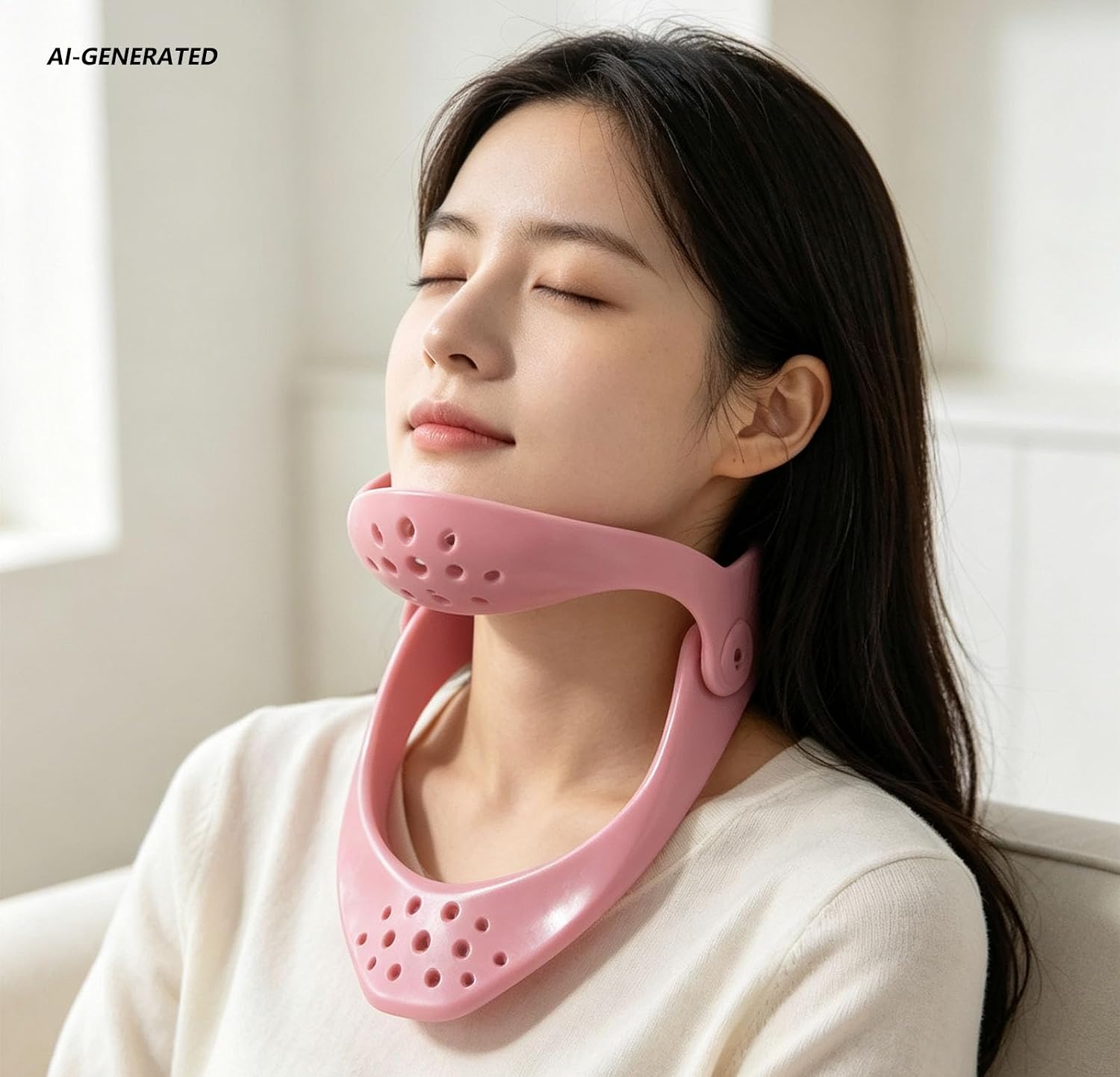 Adjustable ABS Neck Support Brace, Pink image 2