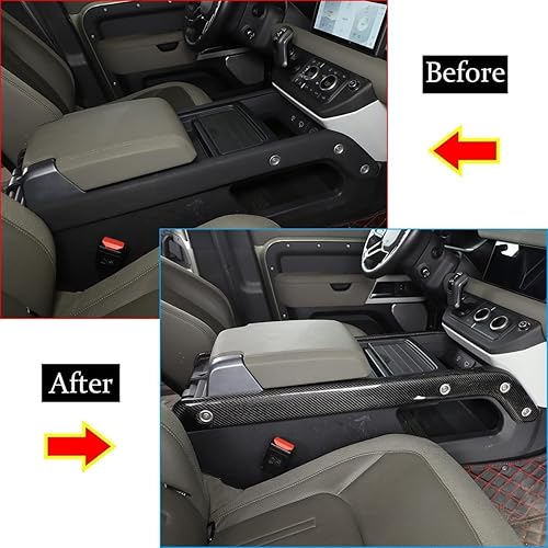 Miniatura 2 de Accesorios de fibra de carbono para interior de automóvil, cubierta de tira lateral de consola de engranajes para Land Rover Defender 90 110