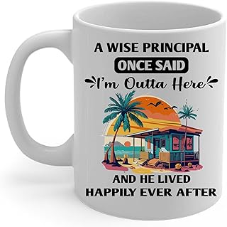 Lovesout Retirement Mug for Principal Wise Man Once Said I'm Outta Here Coffee Cup 11oz White Ceramic Funny Retired Appreciation Gifts for Coworker Birthday
