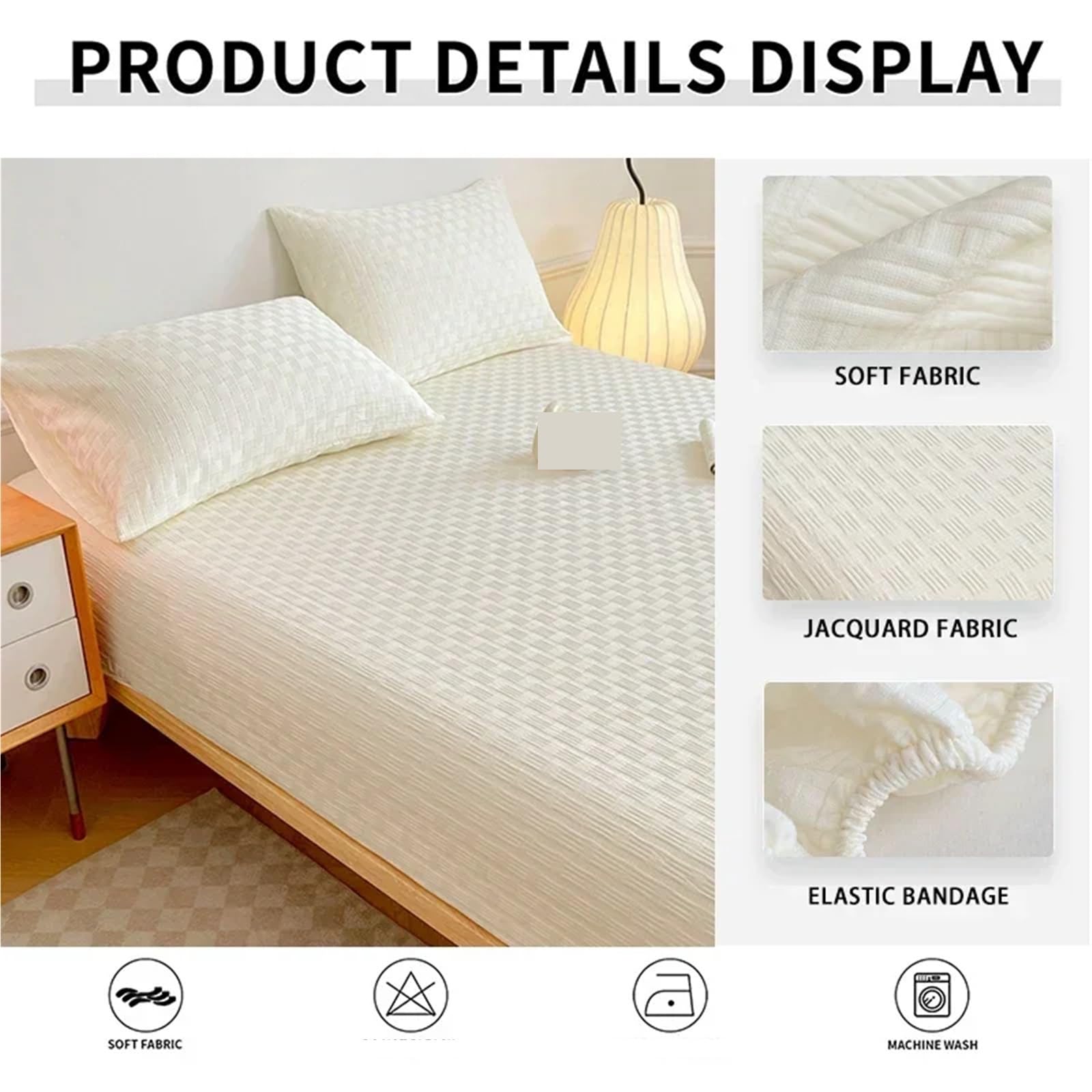 Protector de colchón Sábana Ajustable Acolchada Suave y Transpirable Cubrecolchón Funda Cama Colcha con Funda Almohada para ColchóN(Blue,120x200x25cm)