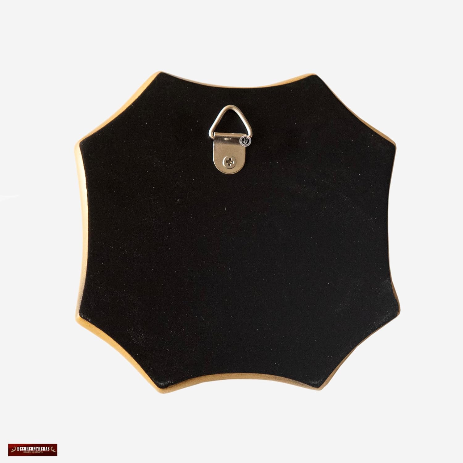 Artisan Mini Square Mirror 4x4 - Peruvian Reverse Painted Glass, Vibrant Floral on Pastel Mint Green & Gold Glitter Finish (Pastel Mint Green)