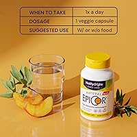 Vista 6 de Healthy Origins EpiCor 500 mg (Immune Support, sin OMG, sin gluten), 60 cápsulas vegetales