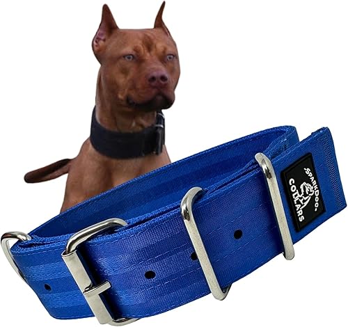 SparkDog - Collar de trabajo para perro de 2 pulgadas, correa de nailon y poliéster de 4 capas, accesorios de acero inoxidable, estilo táctico para
