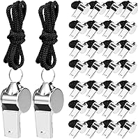 Agolctry 100 Pack Stainless Steel Whistles with Lanyard - Loud Bulk Metal Sports Whistles for Coaches, Referees, Teachers, Police