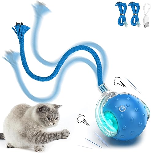 Juguetes para gatos adultos aburridos de interior, juguete interactivo para gatos, juguete de gatito en movimiento con cola, juego de