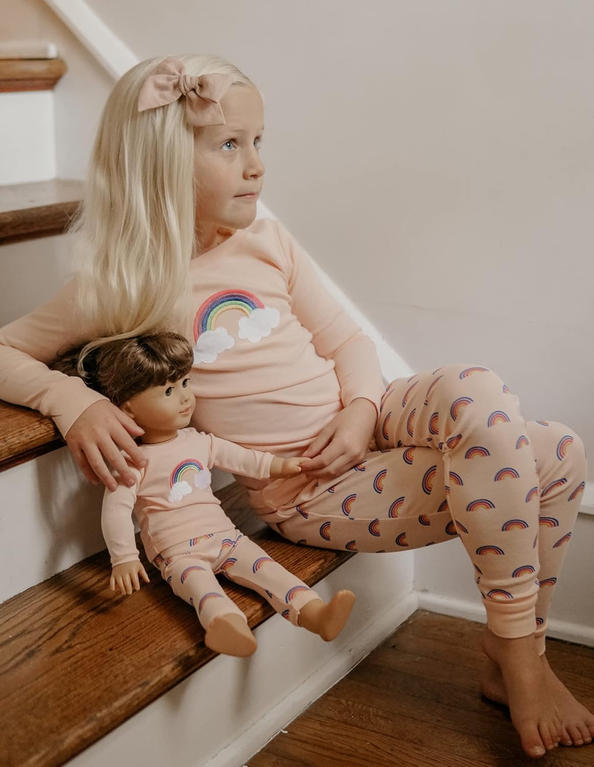 Leveret Kids & Toddler Pajamas Matching Doll & Girls Pajamas 100% Cotton Pjs Set (2-14 Years) *Fits American Girl