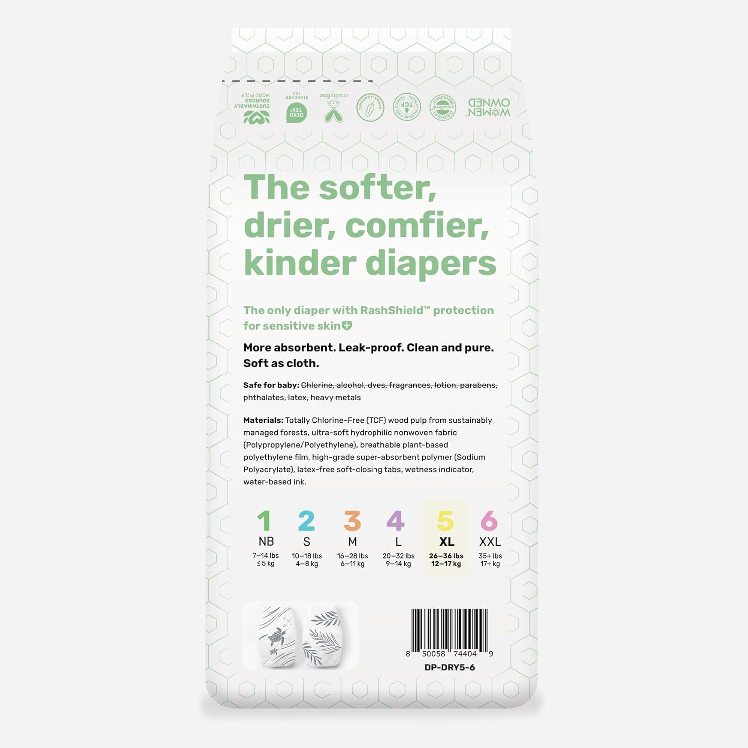 Parasol Clear+Dry Disposable Diapers, RashShield Protection, Leakproof Design, Hypoallergenic Diaper Set | Size 5 (26 lbs.) 36 Count - Image 2