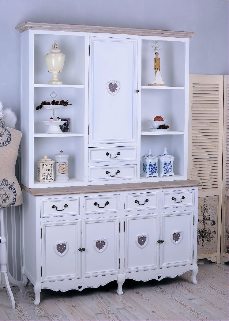 Palazzo hmb156 - Armadio da cucina shabby chic, 210 x 140 cm, stile rustico