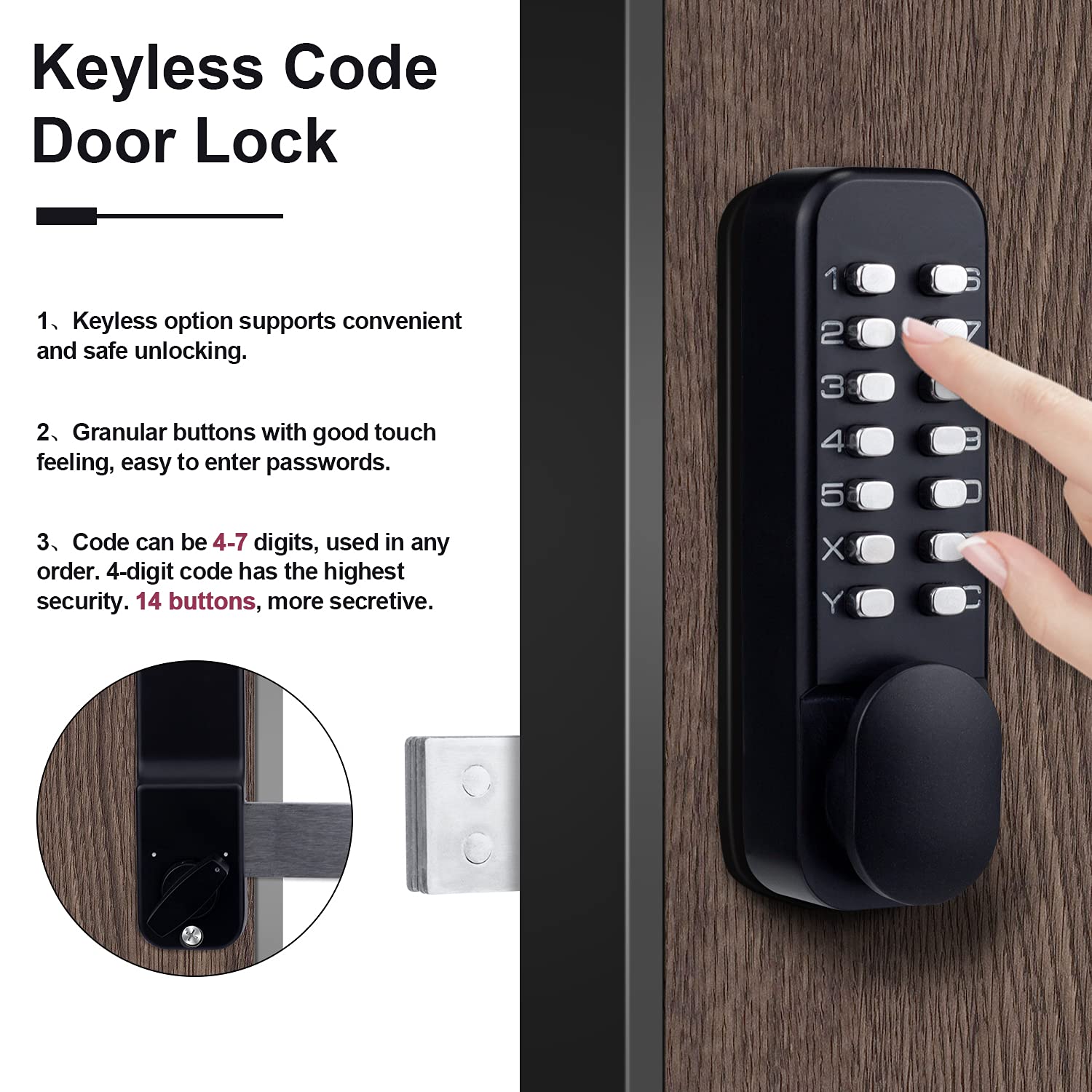 Buy Stainless Steel 100 Mechanical Keyless Entry Door Lock with