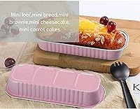 Vista 2 de Mini Moldes para Hornear Pan con Tapas y Cucharas (Paquete de 100, 6.8oz) Moldes Rectangulares de Papel de Aluminio para Hornear Recipientes Latas