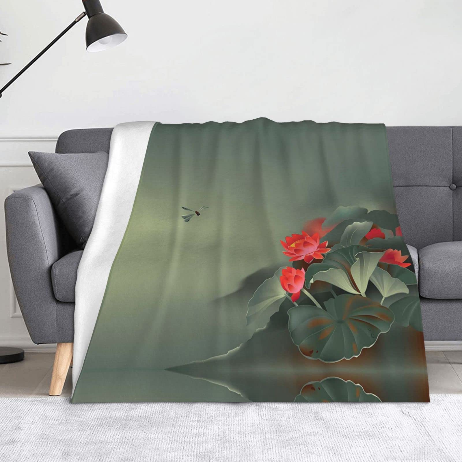 Couverture en microfibre super douce en flanelle de lotus