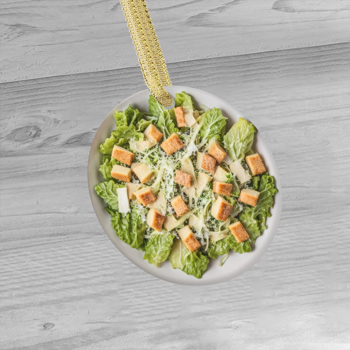 Food Themed Christmas Xmas Ornament Caesar Salad Foodie Accessories Gifts Holiday Tree Ornaments (Flat Design - NOT 3D) image 3