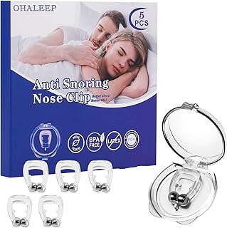 Anti Snoring Devices,Snore Stopper with Adjustable Magnet, Silicone Nose Clip Stop Snoring, Effective to Relieve Snoring, Snoring Solution Comfortable and Quieter Sleep, White, M