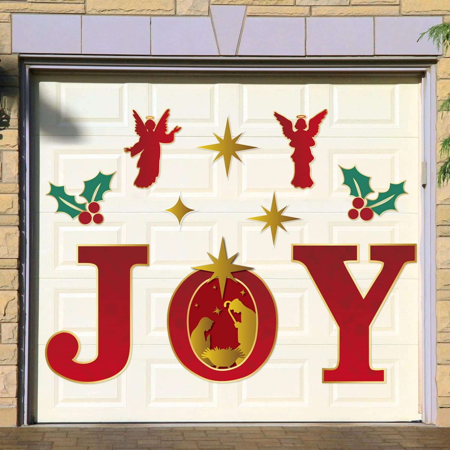 10 Pcs Large Christmas Garage Door Nativity Scene