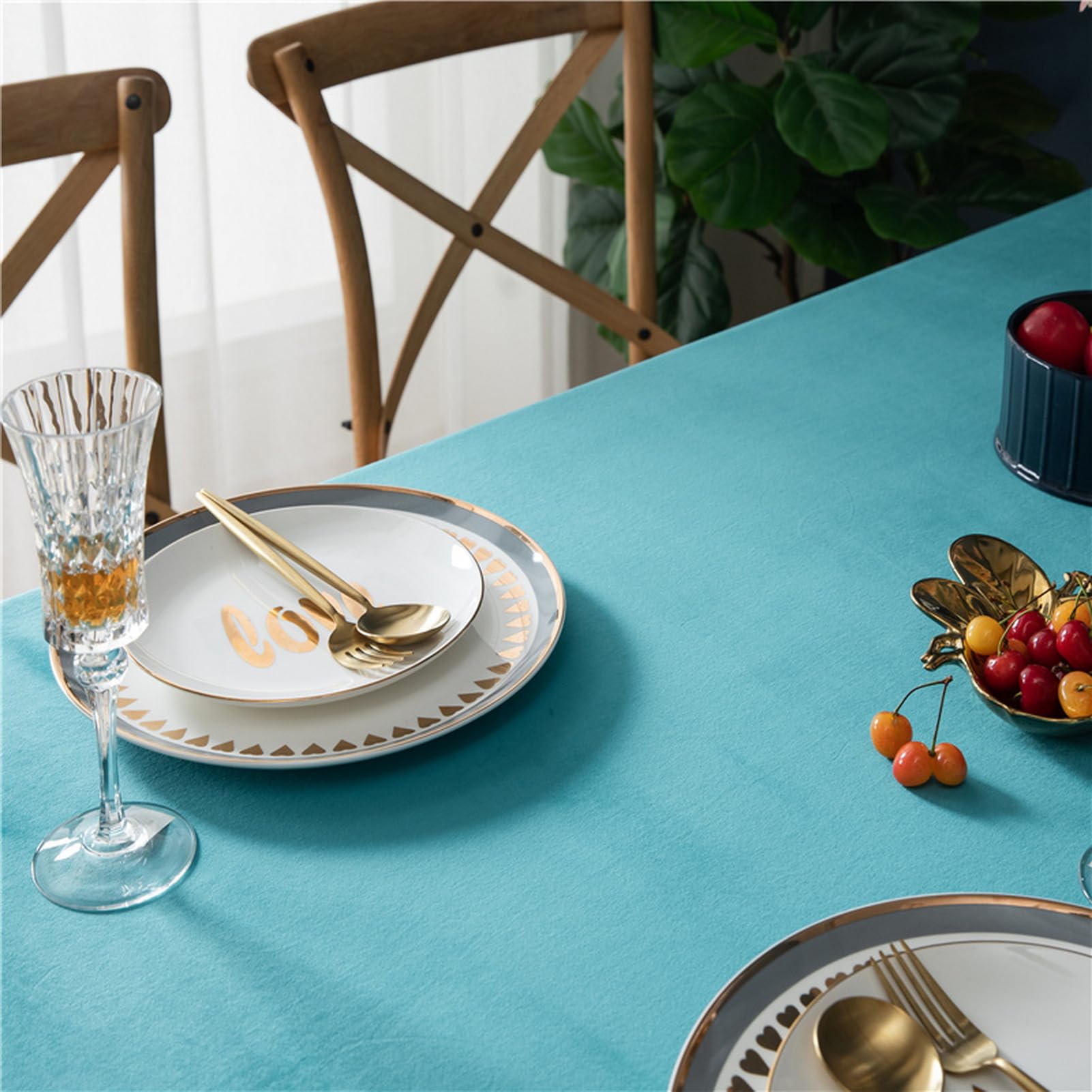 Lifup Manteles Mesa Antimanchas Rectangular Duradero, Protege la Mesa Adecuado para Sala de Estar, Comedor, Cocina Rojo 85 x 85 cm