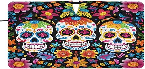 ALAZA Car Windshield Sun Shade for Cars, Trucks, and SUVs,Cute Sugar Skull with Flowers Sun Visor UV Protection Heat Reduction,Easy Install, Foldable,32