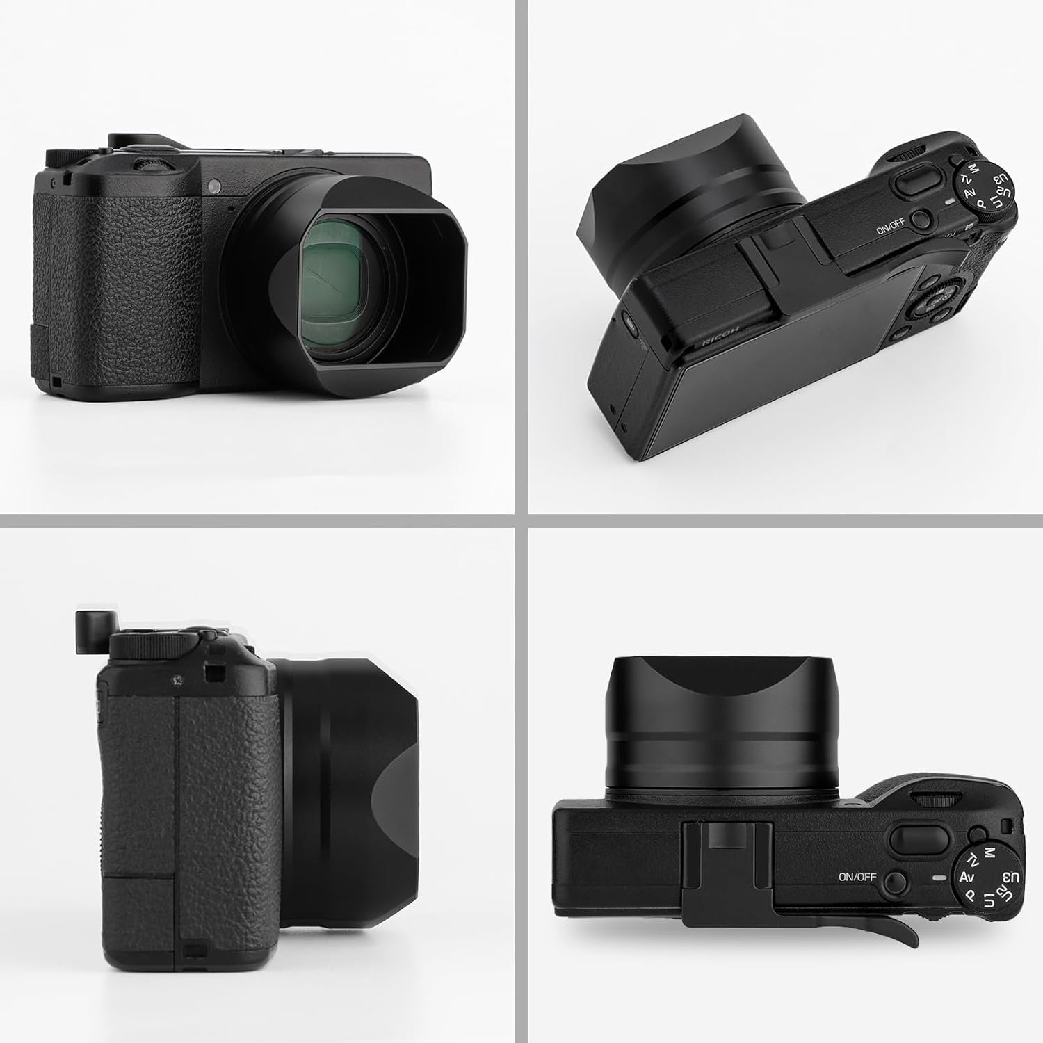 Haoge Metal Square Lens Hoods for RICOH GRIIIX GR3x HDF Camera Accessories