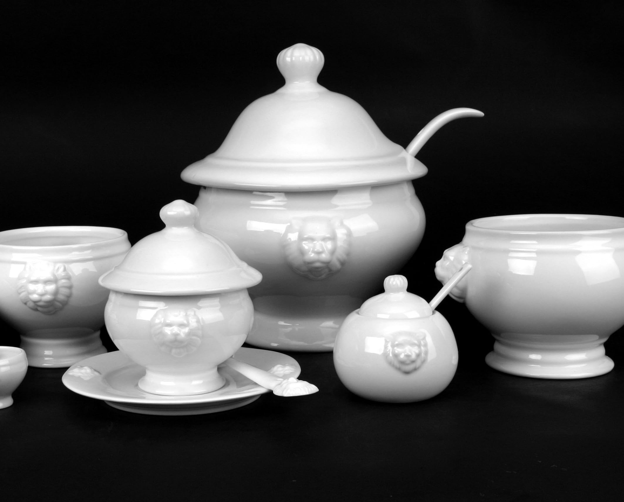 Holst Porzellan LK 010 SO Lot de 10 terrines en porcelaine 0,10 L Blanc/Gris 6,5 x 6,5 x 5,5 cm