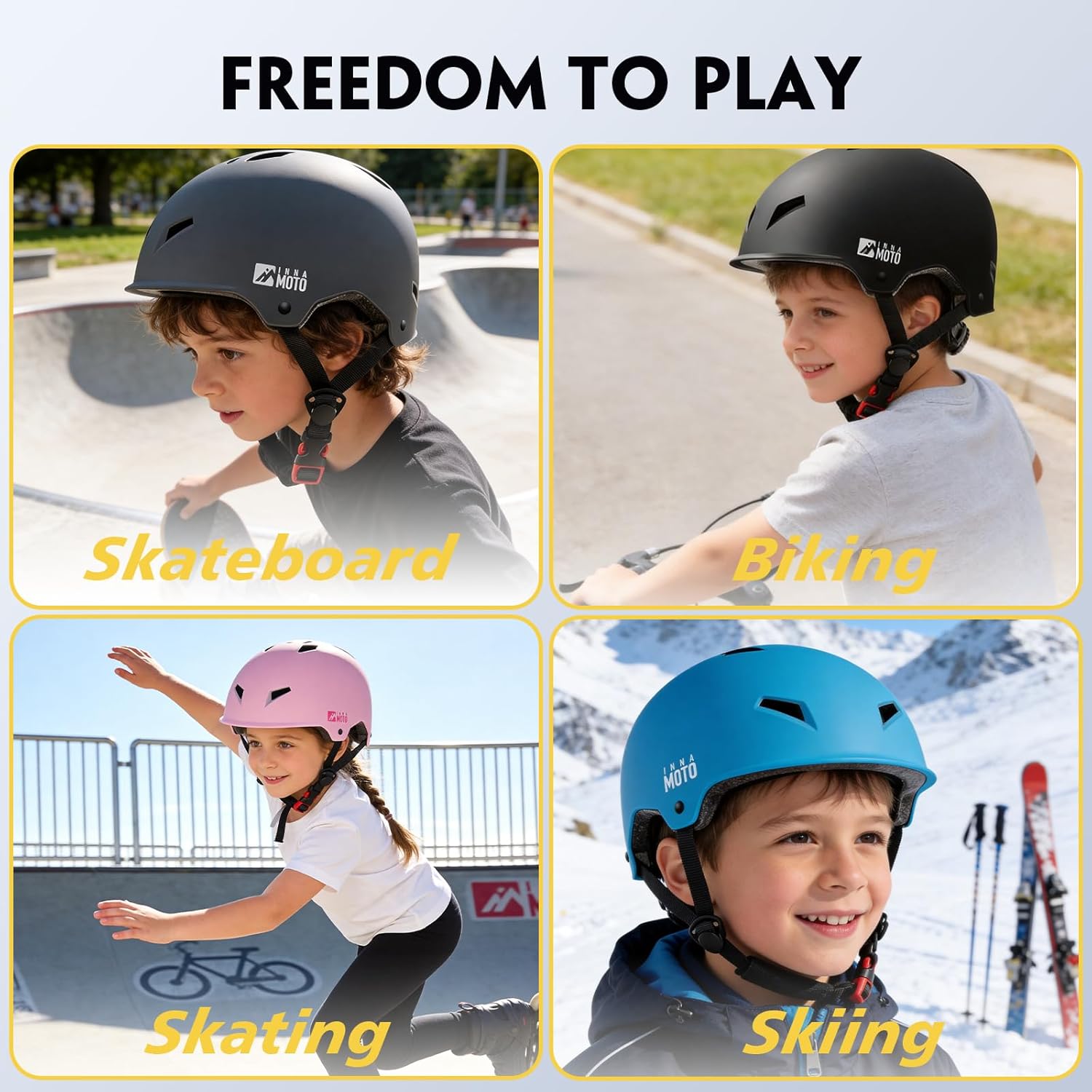Skateboard Helmet for Adults - Adjustable Certified Safety Adults Helmet for Skateboarding Bike Bicycle Scooter Cycling Skate Skating Multisport Helmets for Women Men Boys Girls Kids Youth