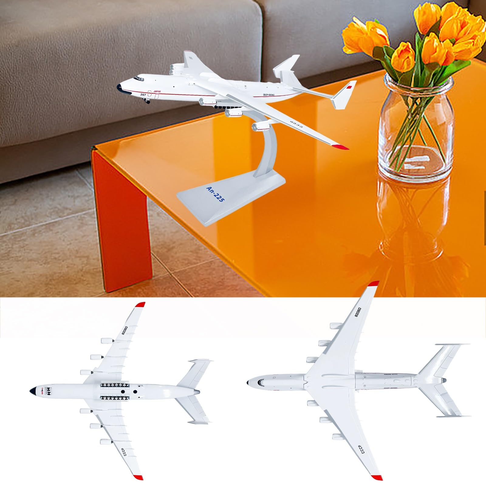 1:400 Antonov An-225 larga scala in lega metallo trasporto modello aereo trasporto premium collezione for armadio scrivania, storico regalo for appassionati militari for adulti