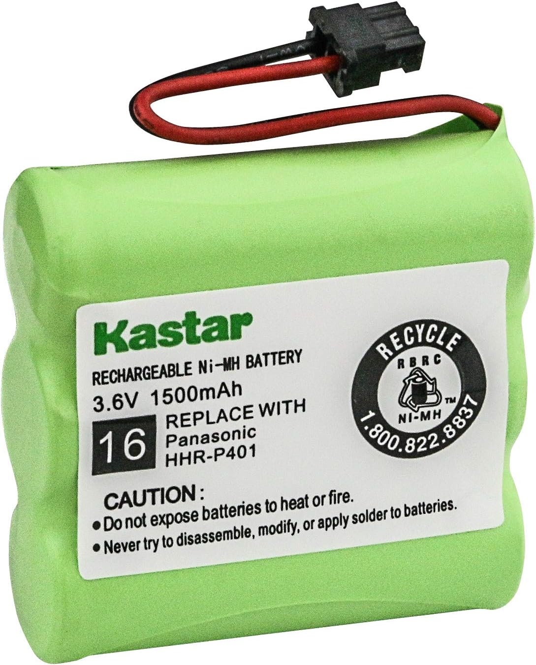 Kastar HHR-P401 Ni-MH Battery 3.6V 1500mAh Replacement for HHR-P401, HHR-P401A, PQKK10093, Type 16, KX-TG2400, KX-TG2500, KX-TG2550, KX-TG2560, KX-TG2570, KX-TG2670, KX-TG2680, KX-TG2690